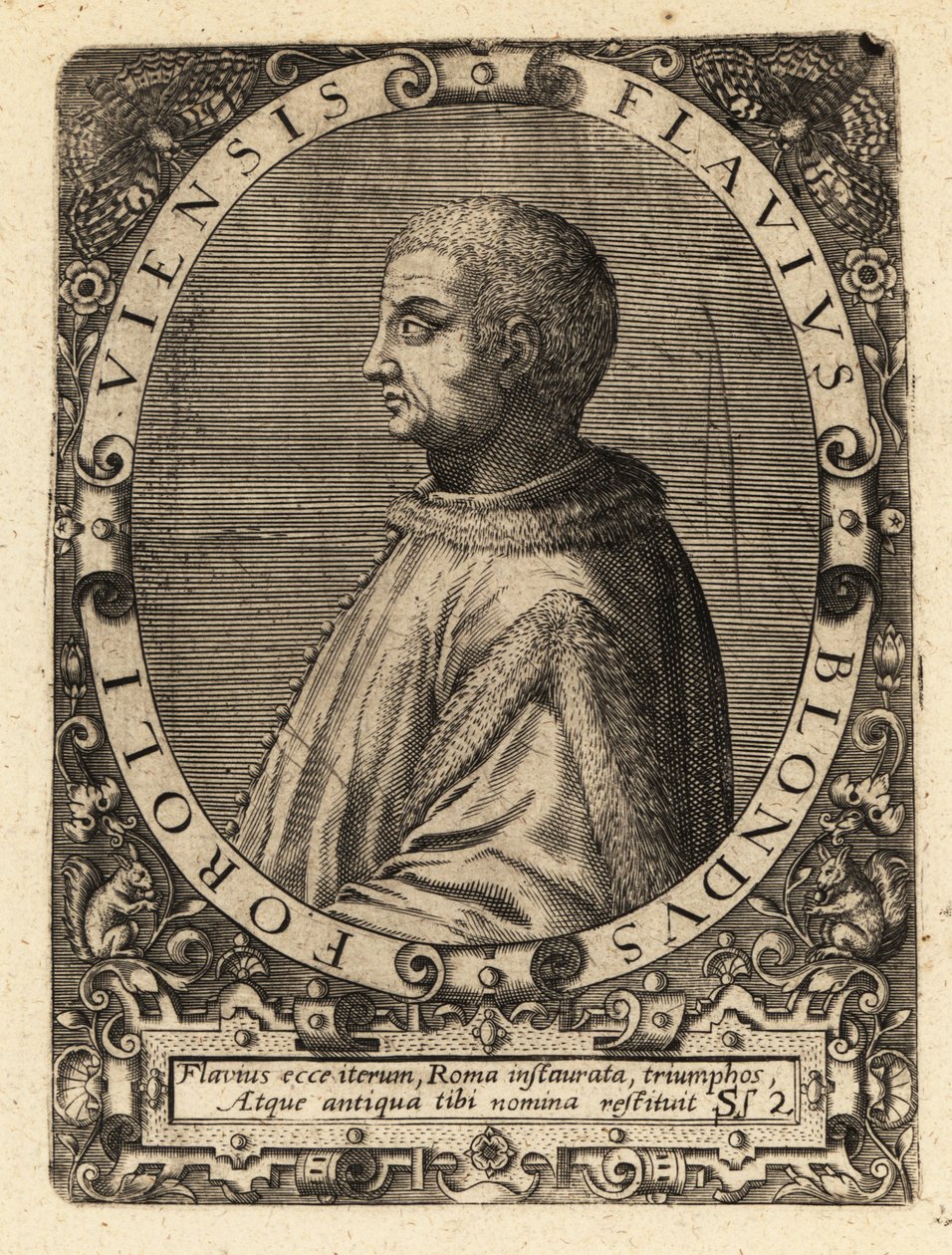 Flavio Biondo, İtalyan tarihçi by Theodore de Bry
