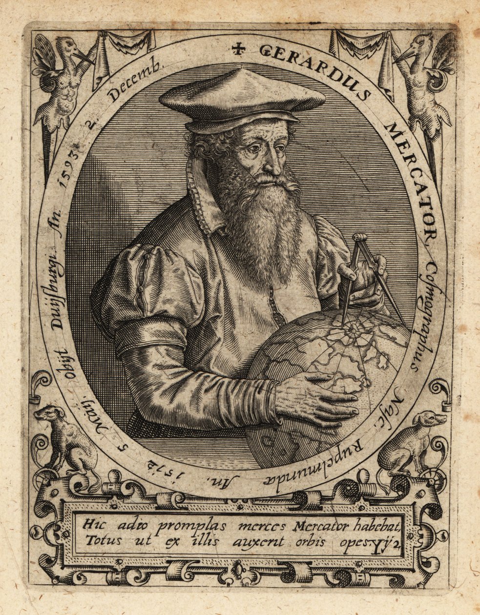 Gerardus Mercator, coğrafyacı. by Theodore de Bry