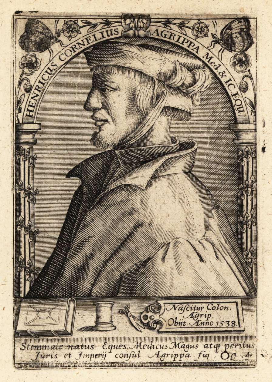 Heinrich Cornelius Agrippa von Nettesheim, Alman bilge. by Theodore de Bry