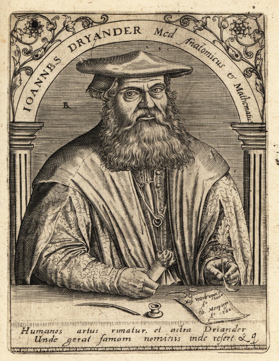 Johann Dryander, Alman anatomist by Theodore de Bry