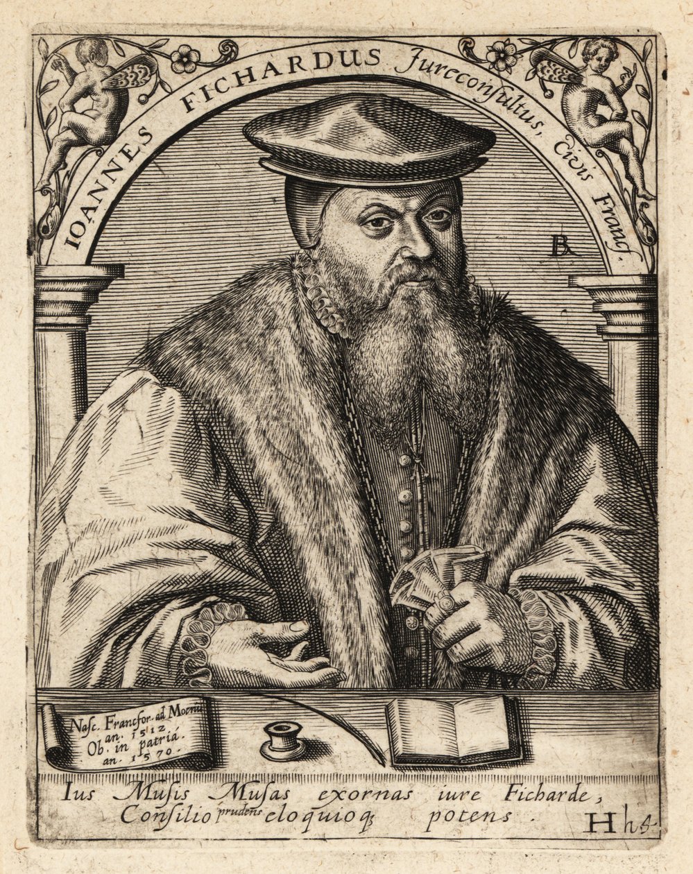 Johann von Fichard, Alman hukukçu by Theodore de Bry