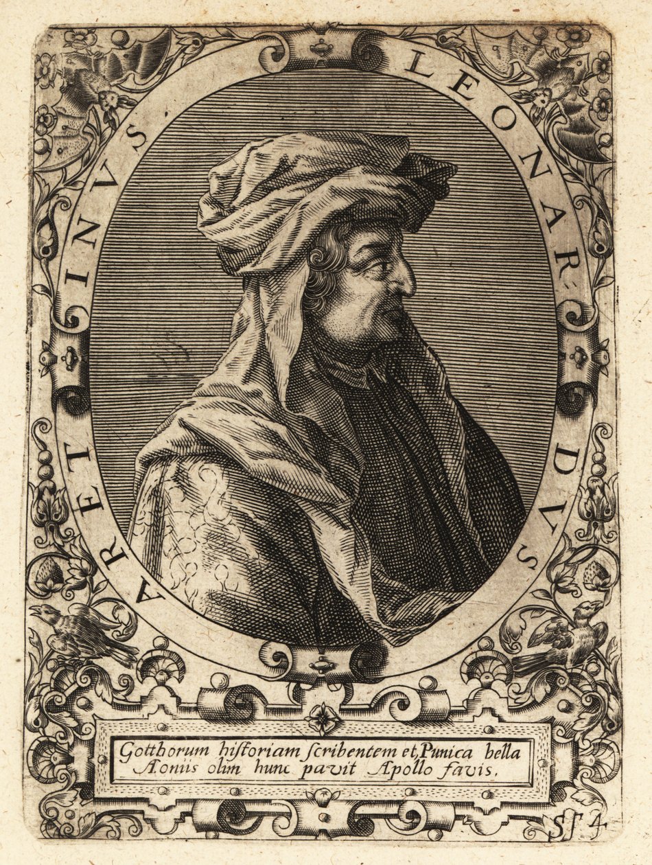 Leonardo Bruni, İtalyan hümanist, tarihçi ve devlet adamı. by Theodore de Bry