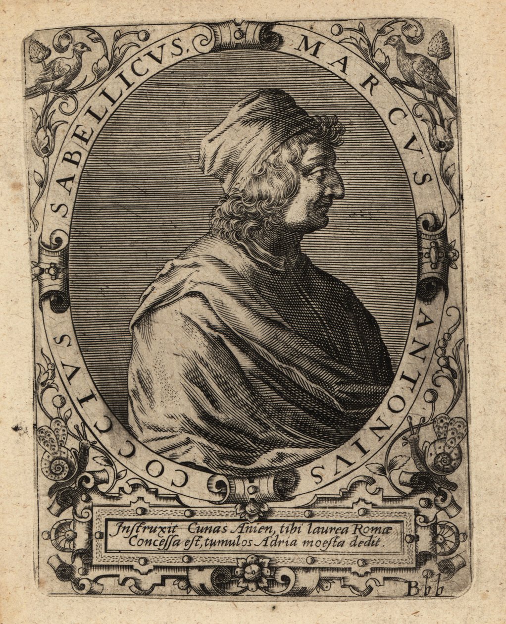 Marcus Antonius Coccius Sabellicus, İtalyan bilim adamı. by Theodore de Bry