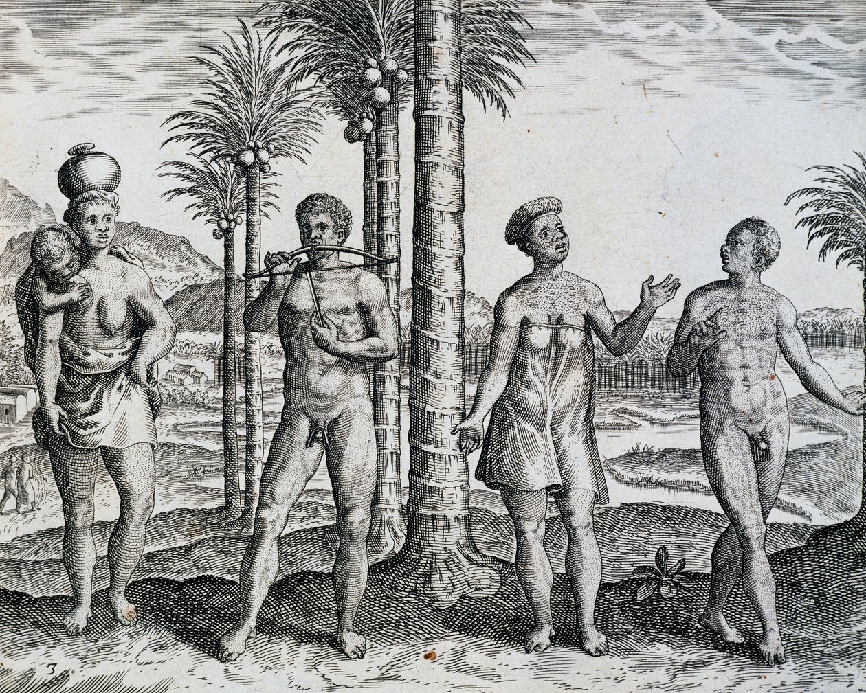 Yerli Etiyopya, Hindistan Orientalis işinden Theodor de Bry (1528-1598), Afrika tarafından gravür by Theodore de Bry