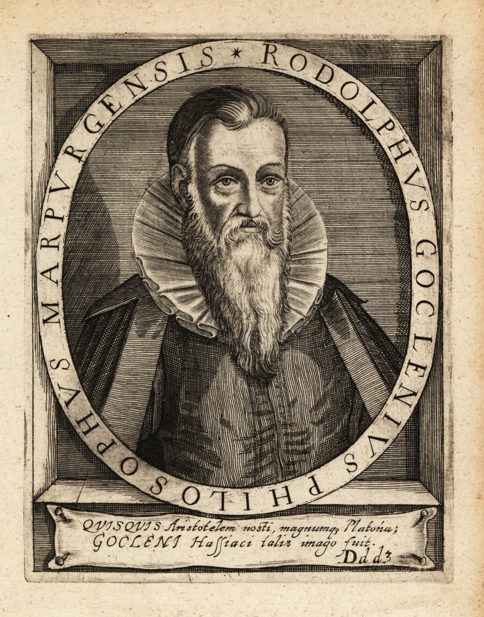 Rudolph Goclenius the Elder, Alman skolastik filozof. by Theodore de Bry