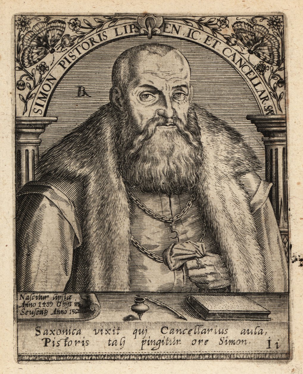 Simon Pistoris Genç, Alman hukukçu. by Theodore de Bry
