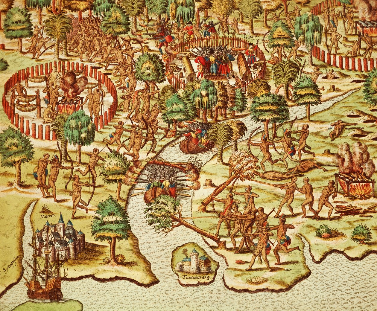 Kuşatma ve saldırı teknikleri, Theodor de Bry (1528-1598), Americae tertia pars