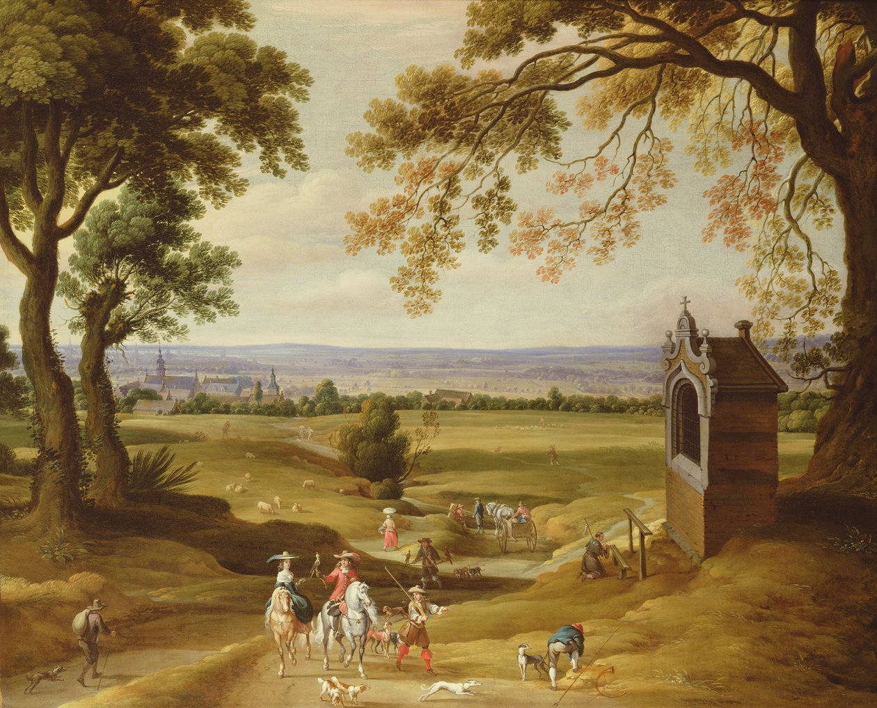 Uzaktan Brüksel ile manzara by Theodore van Heil