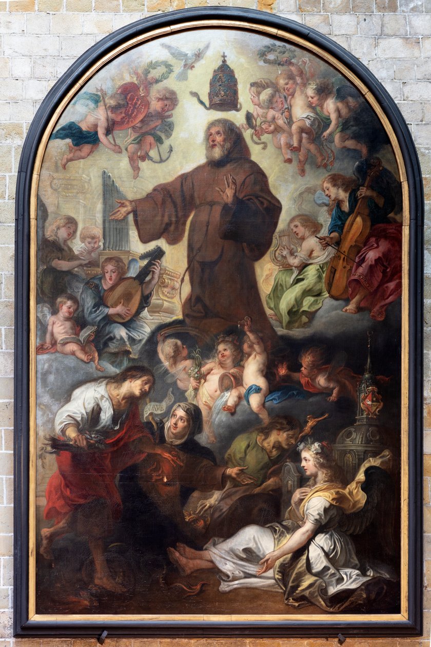 Paula'lı Aziz Francis'in Yüceltilmesi veya Yüceltilmesi, Theodoor Van Tulden by Theodore van Thulden