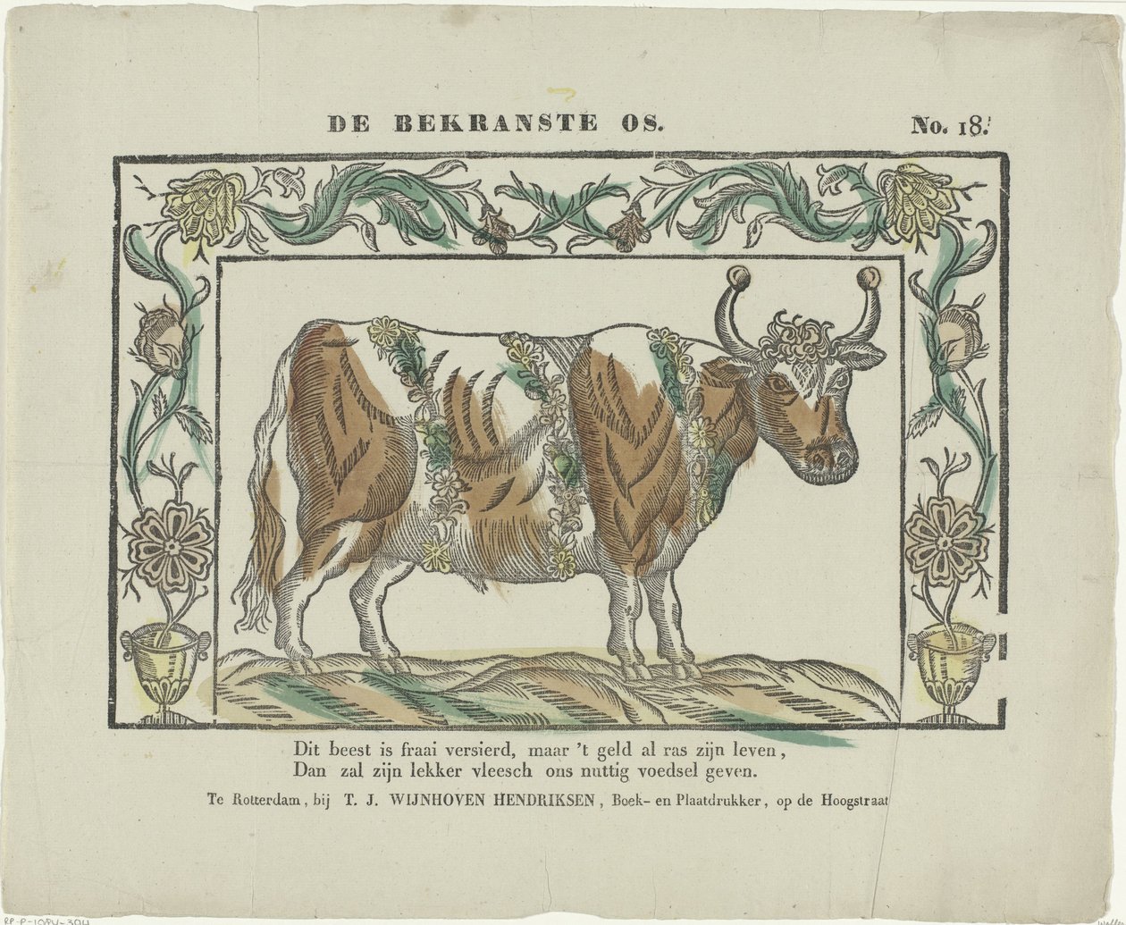 De bekraste os (nesne üzerindeki başlık) by Theodorus Johannes Wijnhoven Hendriksen