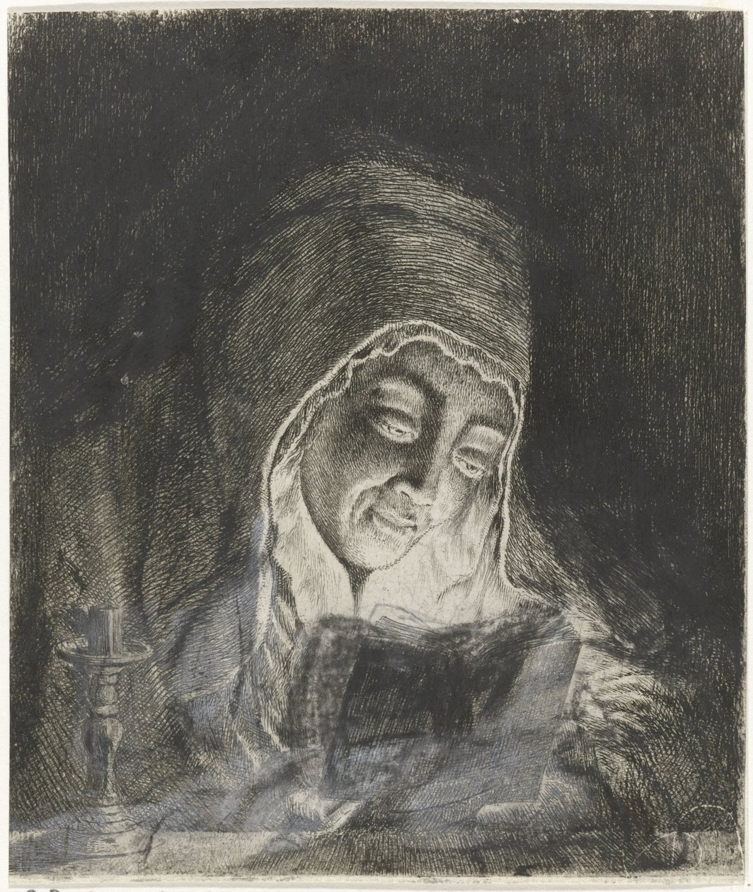 Mum ışığında okuyan kadın by Theodorus de Roode