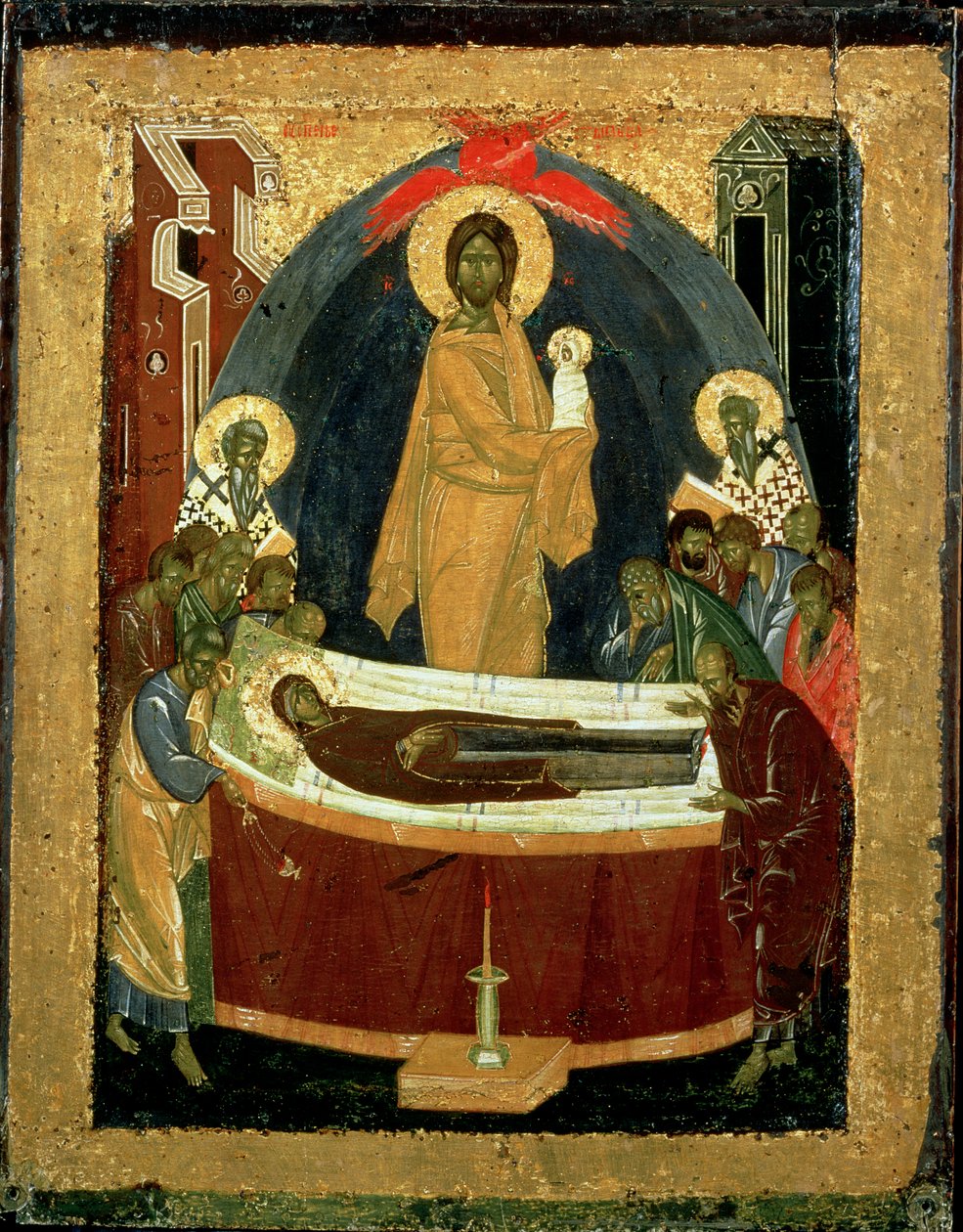 Dormition, c.1392 (panelde sıcaklık) by Theophanes the Greek