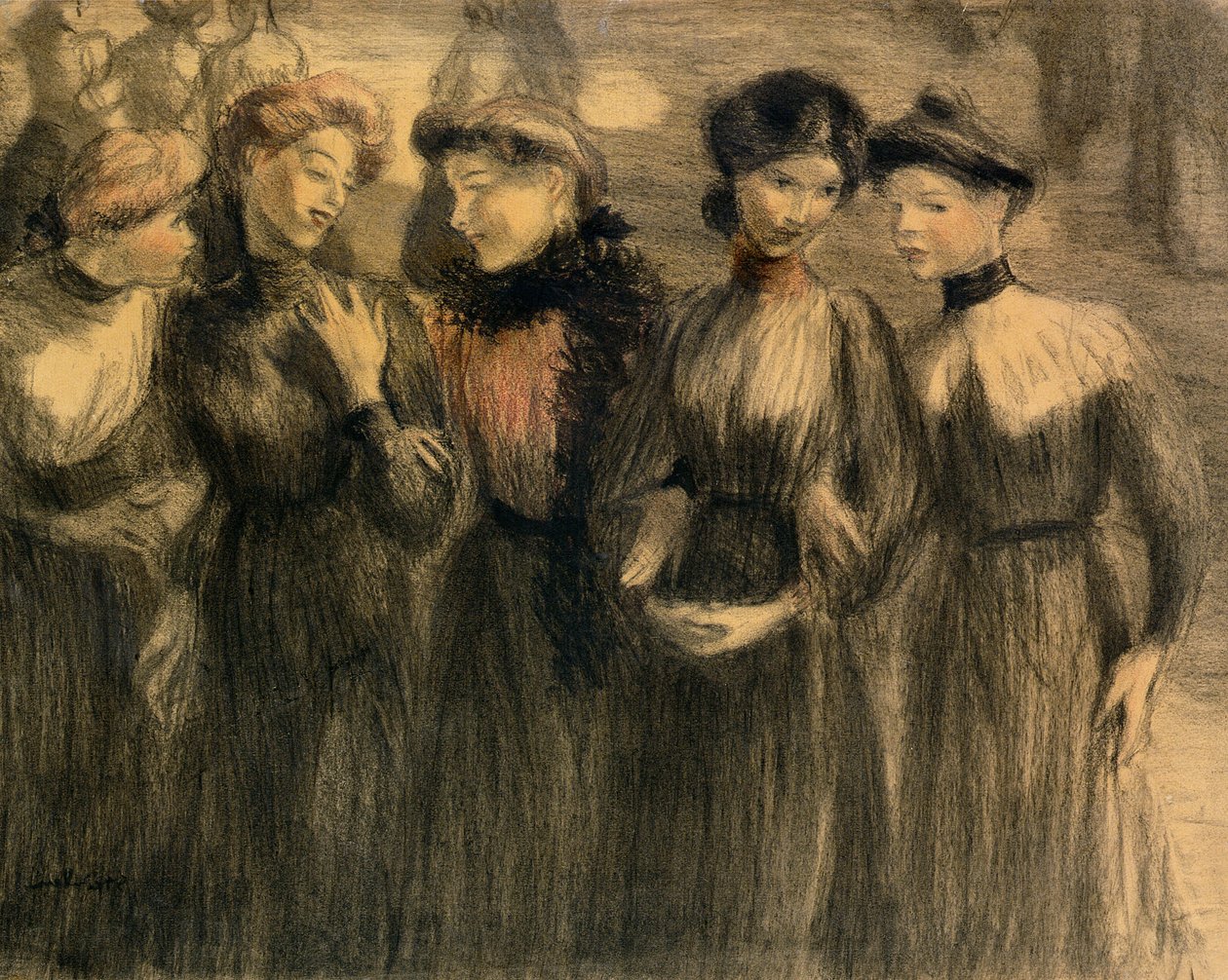 Yürüyüş, c.1881 (kağıt üzerinde pastel) by Théophile Alexandre Steinlen