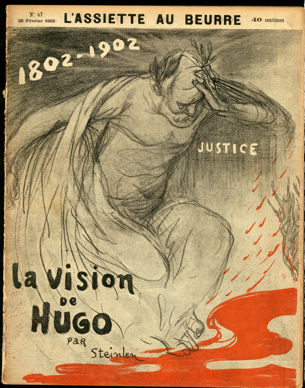 “L’Plate au beurre”” kapağı, 47 numara, Renkli hicivli by Théophile Alexandre Steinlen