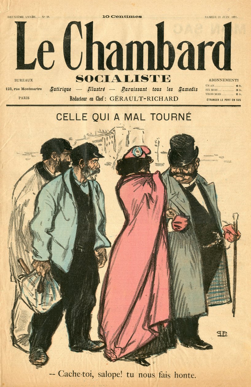 “Le Chambard Socialiste”, 28 numara, Renklerde Hiciv, Kapak by Théophile Alexandre Steinlen