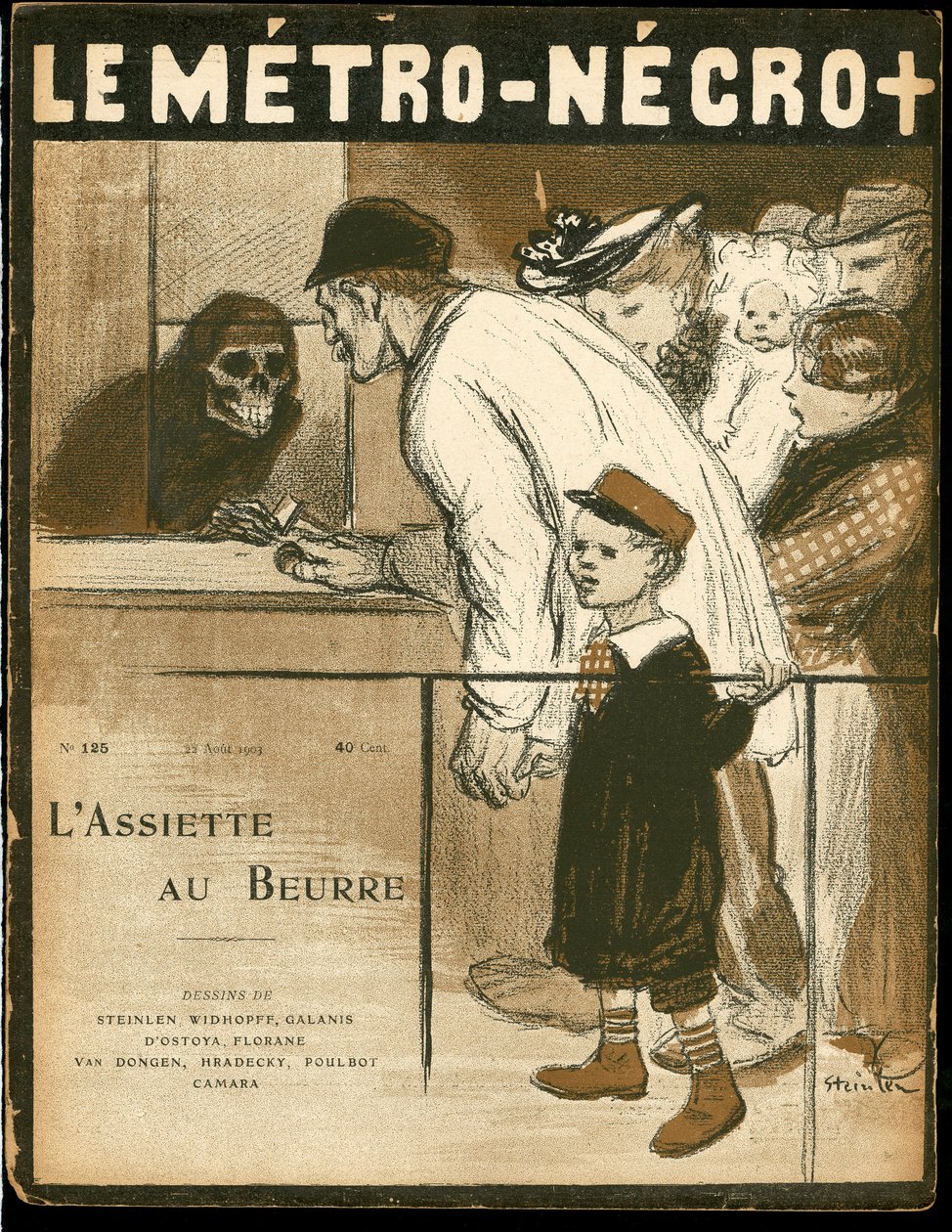 “Tereyağı Tabağı”nın Kapağı, 125 Numara, Satirique ve Renkler by Théophile Alexandre Steinlen