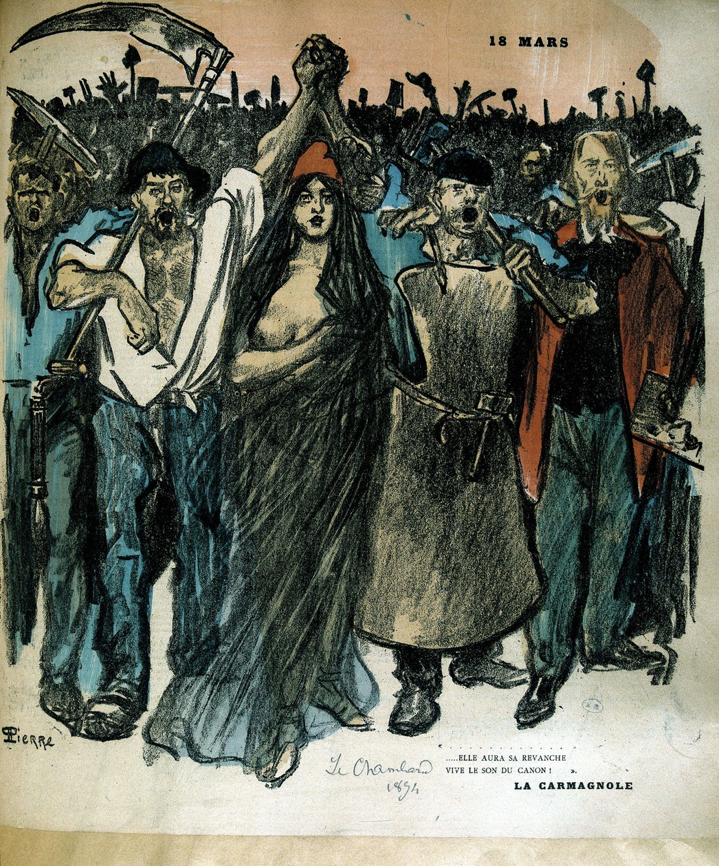 La Carmagnole - “Le Chambard”da (Cumhuriyet alegorisi) by Théophile Alexandre Steinlen