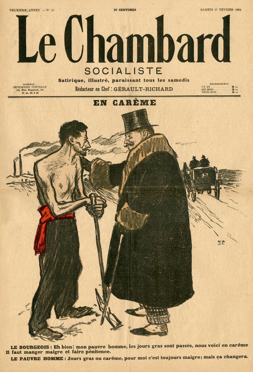 Le Chambard Socialiste, 10 numara, satirik renkli by Théophile Alexandre Steinlen