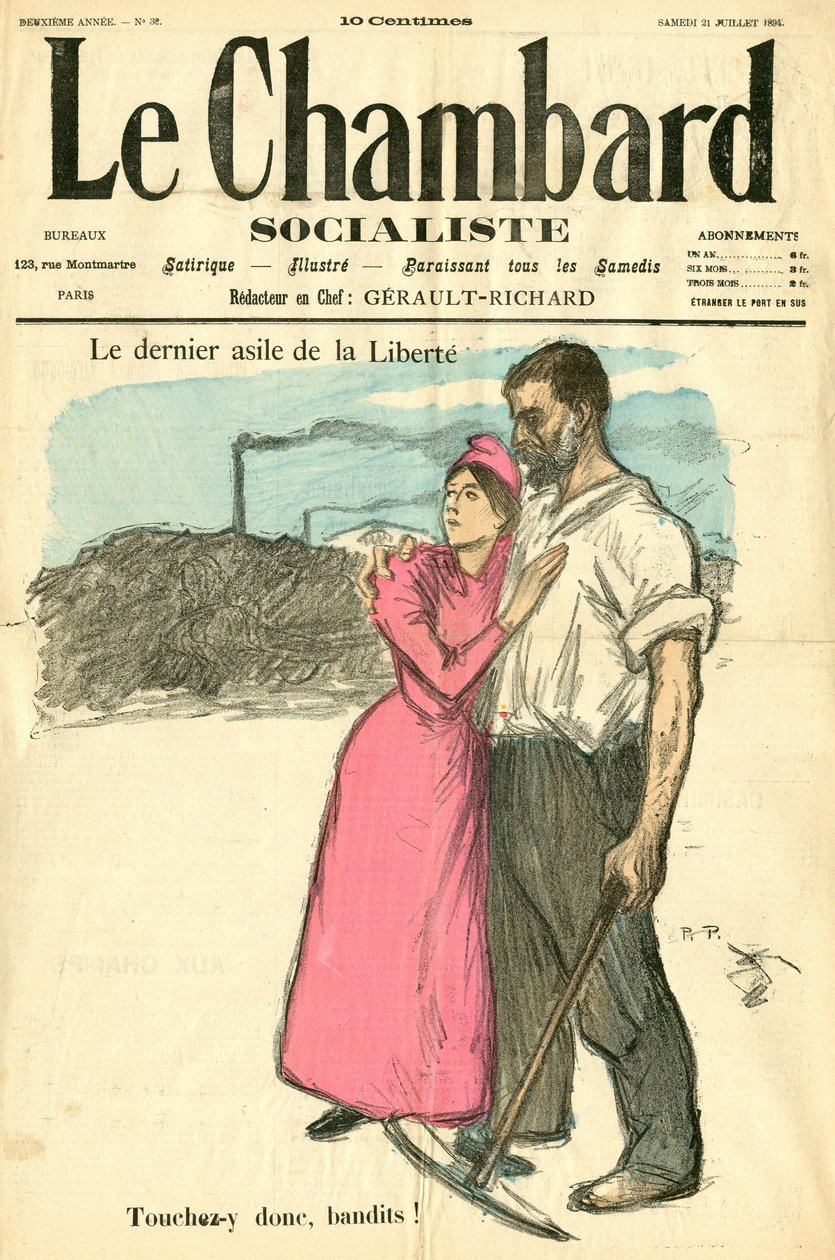 Sosyalist Chambard, 32 numara, Renklerde Hiciv by Théophile Alexandre Steinlen