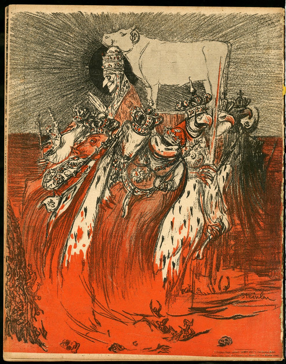 Tereyağı Tabağı, 47 numara, Renklerde Hiciv by Théophile Alexandre Steinlen