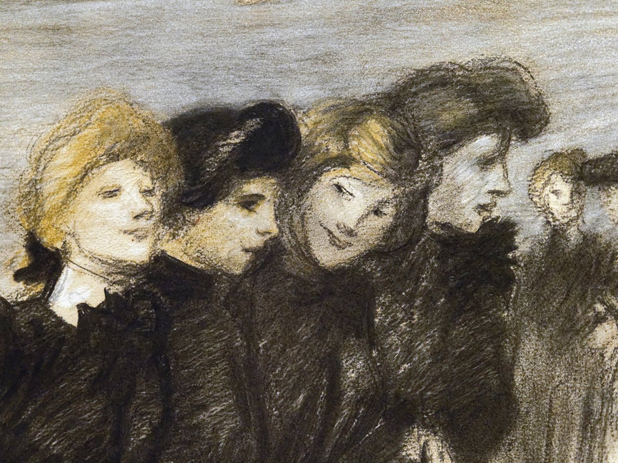 Midinelerin çıkışı (detay) (1907 öncesi). Teofil Alexandre Steinlen (1859-1923). Kağıt üzerine kömür ve pastel. Musee des Beaux-Arts de la Ville de Paris, PeuPalais. by Théophile Alexandre Steinlen