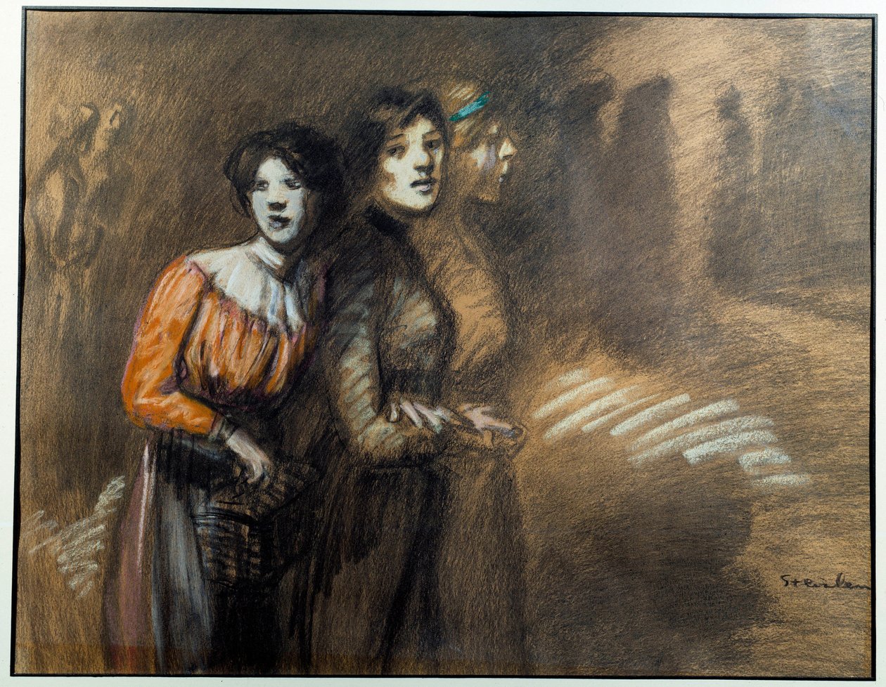 Üç kırıntı. Theophile Alexandre Steinlen (1859-1923), 20. yüzyıl tablosu. Vernon, Musee Poulain by Théophile Alexandre Steinlen