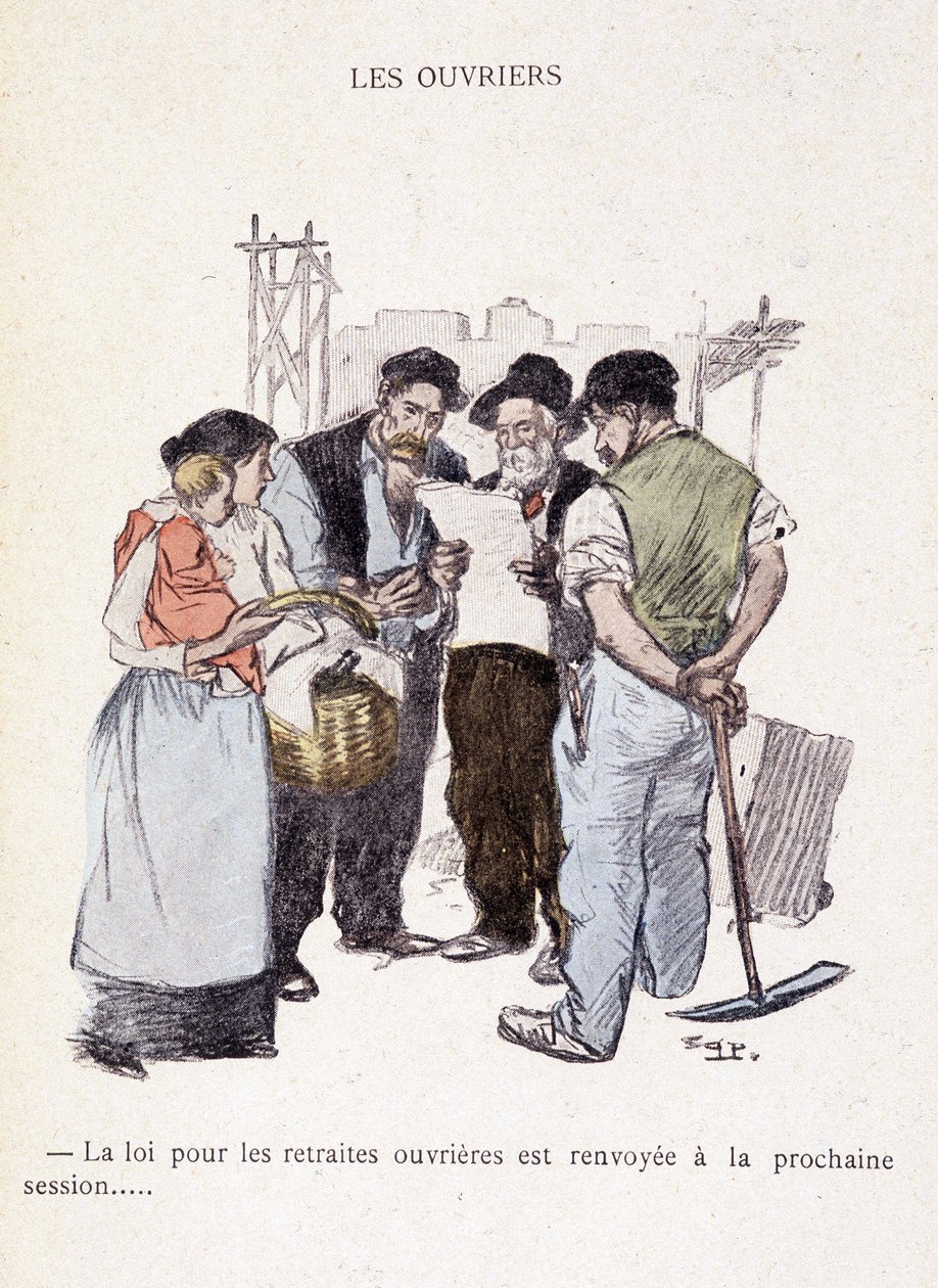 İşçiler: İşçi emekliliği yasası bir sonraki oturuma ertelendi... - “” Hayatta””da, yazan Steinlen 1901 by Théophile Alexandre Steinlen