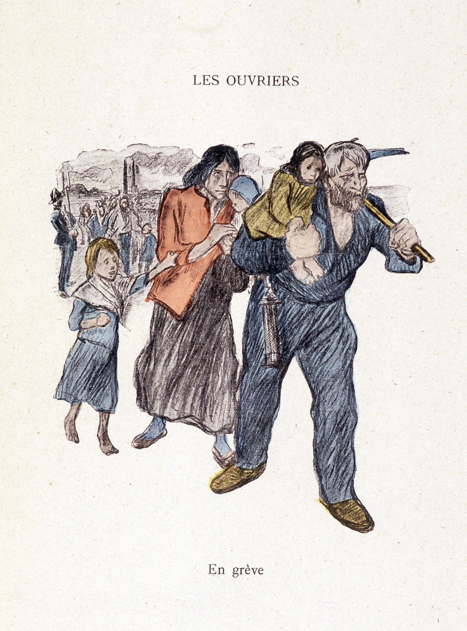 İşçiler: Steinlen 1901 tarafından “” In Life” da grevde by Théophile Alexandre Steinlen