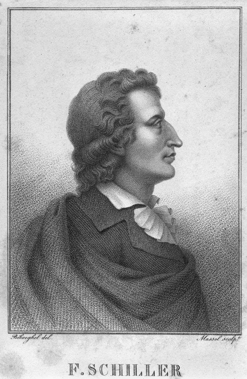 Friedrich Schiller (1759-1805) Massol (d.1831) tarafından gravür (gravür) (bw fotoğraf) by Theophile Behaeghel