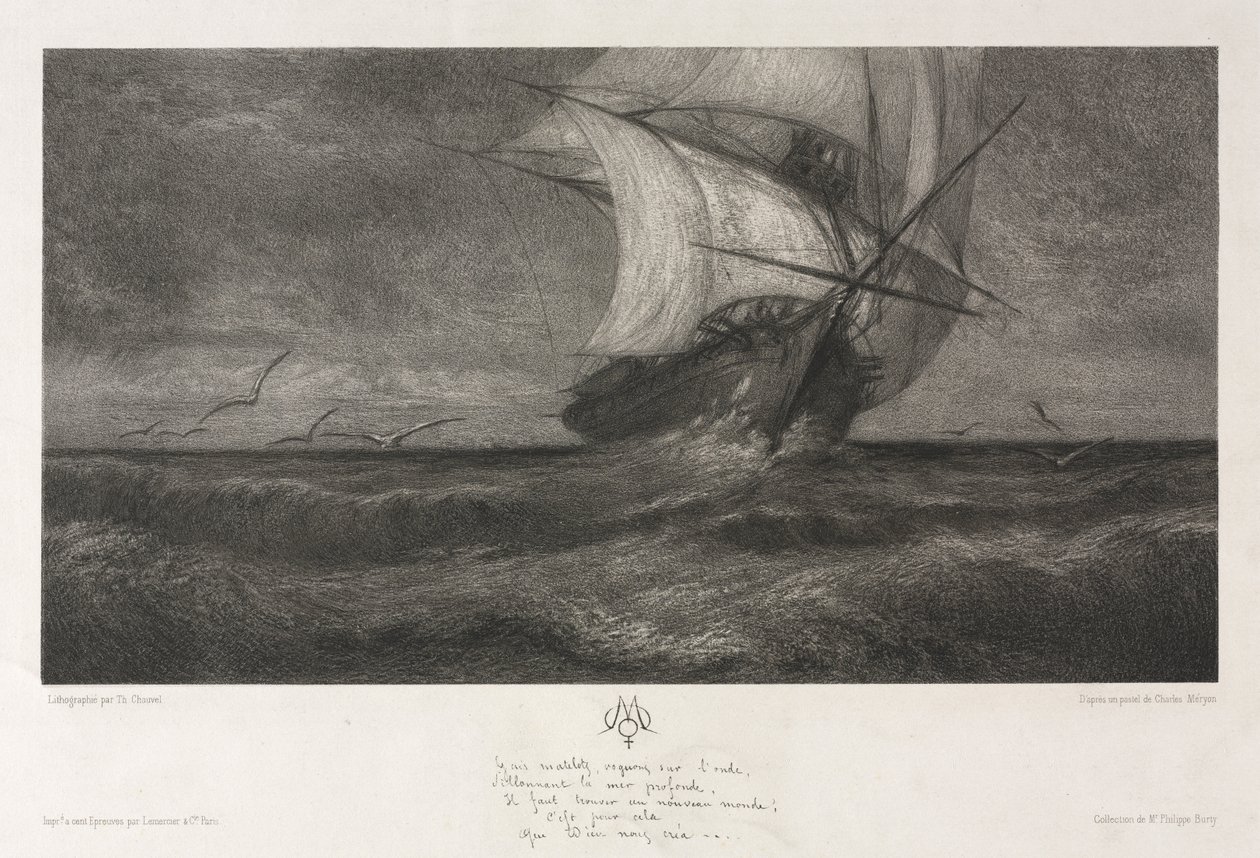 Hayalet Gemi veya Dalgalarda by Theophile Narcisse Chauvel