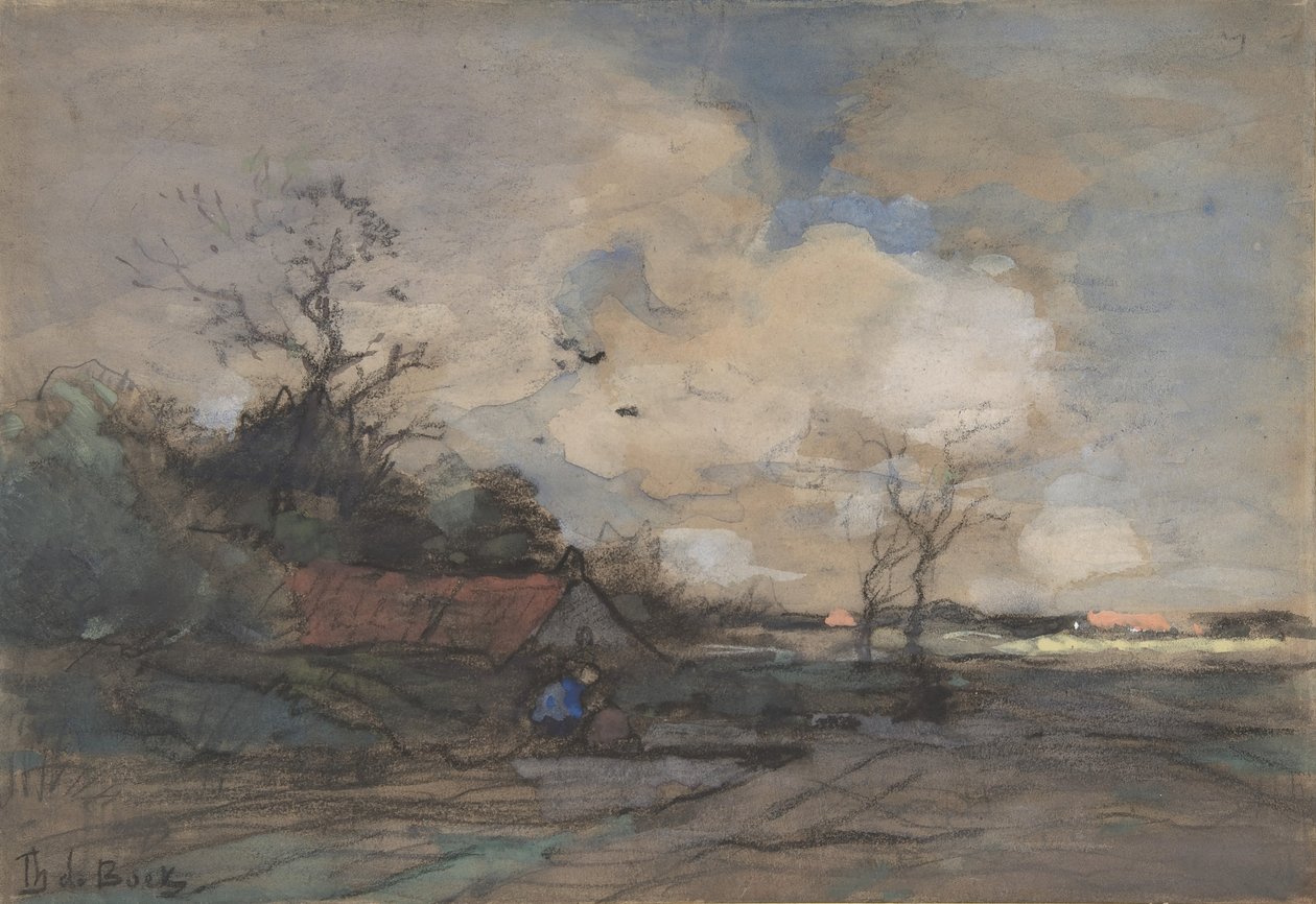 Bir Kulübe ile Manzara, n.d.. by Theophile de Bock