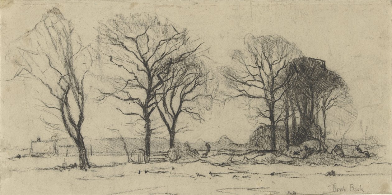 Ağaçlar ile manzara by Theophile de Bock