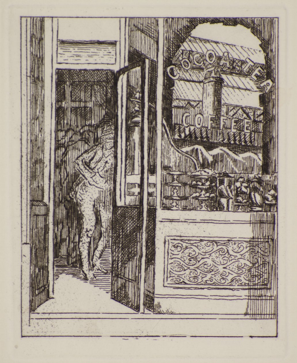 Kahve Barı, 20. yüzyıl (gravür) by Therese Lessore