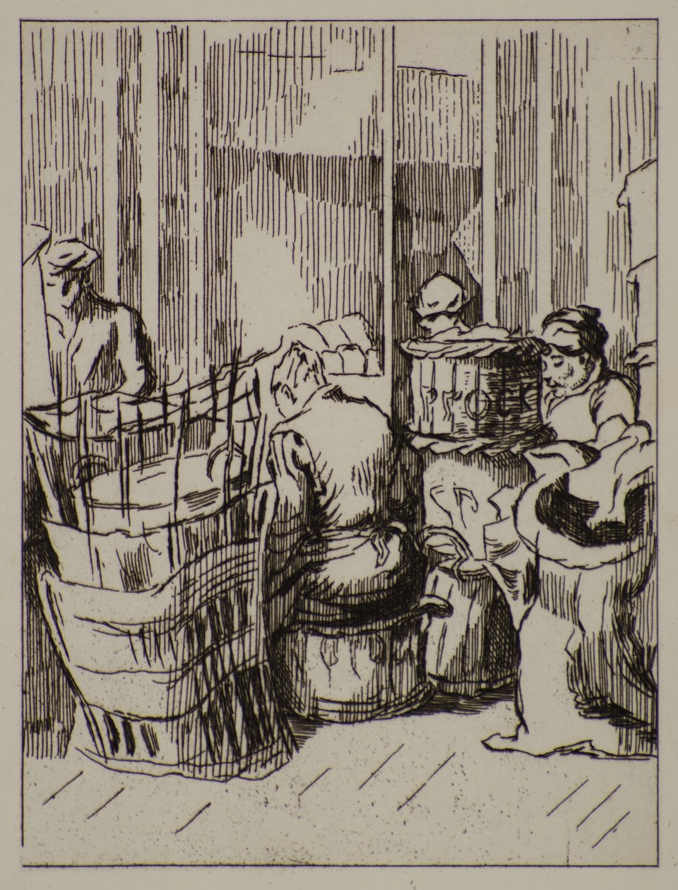 Sepetli Erkekler ve Kadınlar, 20. yüzyıl (gravür) by Therese Lessore