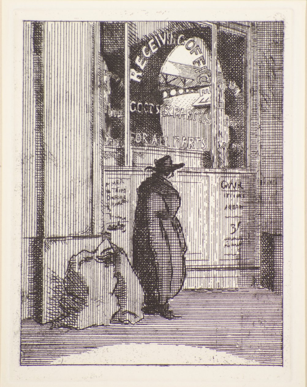 Parsel ofisi, 20. yüzyıl (gravür) by Therese Lessore