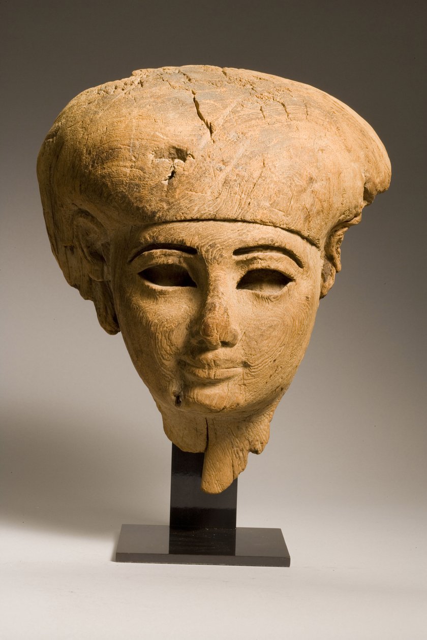 Mumya maskesi, MÖ 1. Binyılın başı (ahşap) by Third Intermediate Period Egyptian