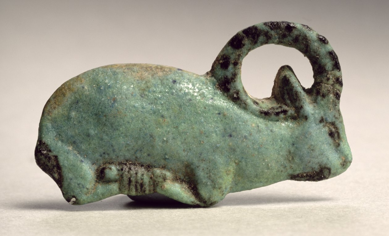Kafesli dağ keçisi temel yatağı (fayans) by Third Intermediate Period Egyptian
