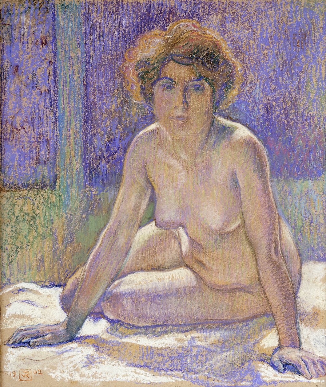 Oturan Çıplak Kadın, 1912 dolayları by Théo van Rysselberghe