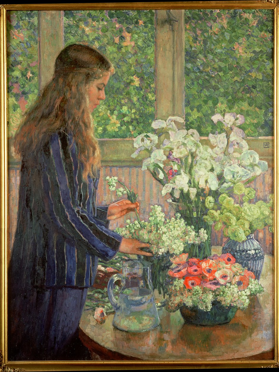 Bahçe çiçekleri by Théo van Rysselberghe
