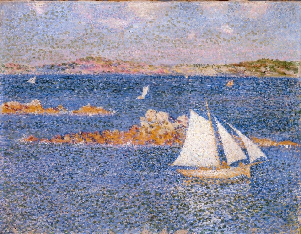 Per-Kiridec kayalıklarının yakınında by Théo van Rysselberghe