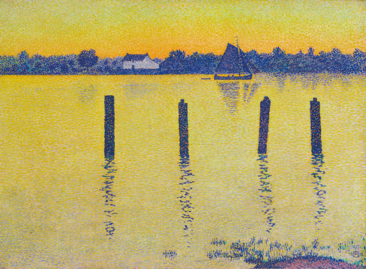 Scheldt üzerinde yelkenli by Théo van Rysselberghe