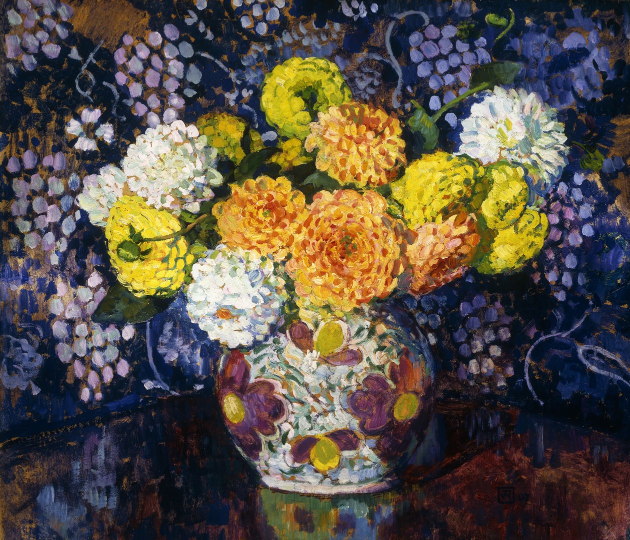 Çiçek vazosu; Çiçek Vazosu, 1907 by Théo van Rysselberghe