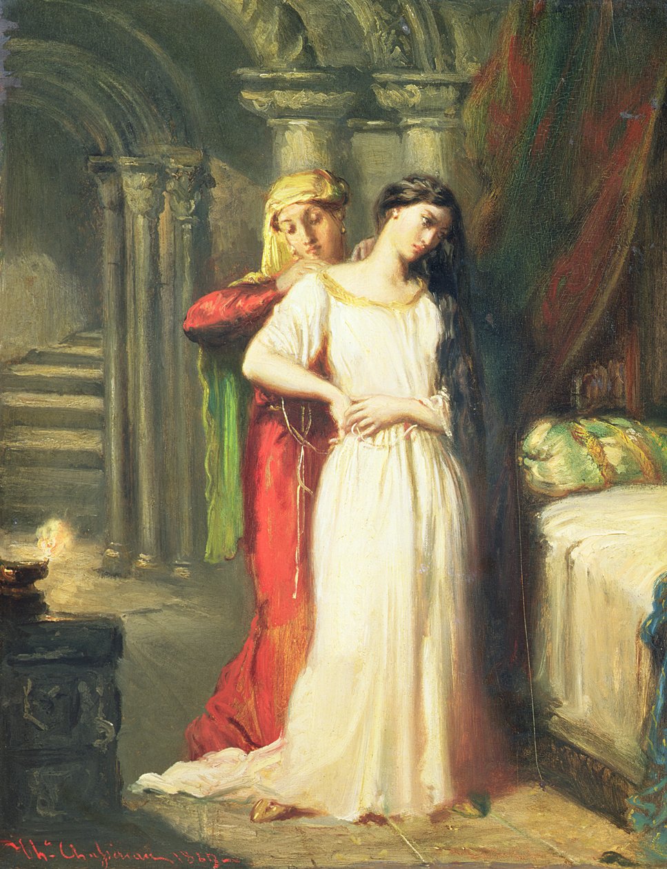 Desdemona Retiring to her Bed, 1849  by Théodore Chassériau