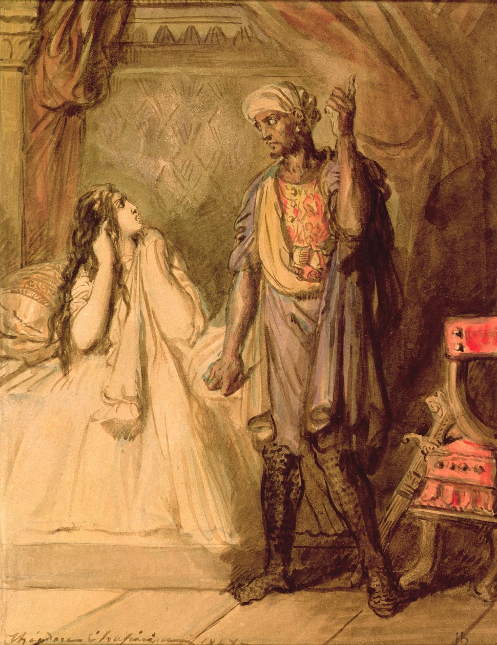 Desdemona ve Othello, 1847 (guaş) by Théodore Chassériau