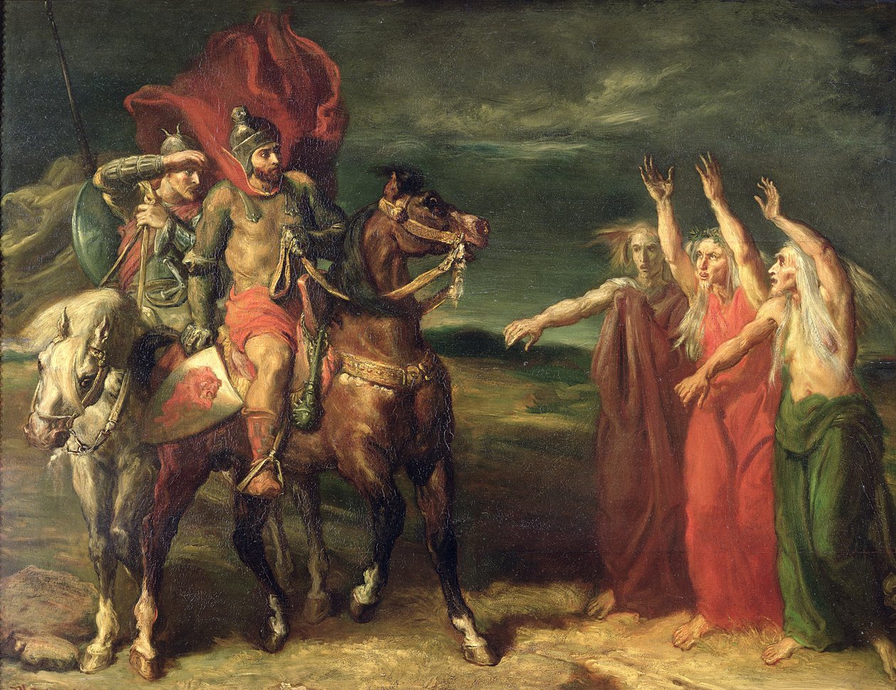 Macbeth ve Üç Cadılar, 1855 by Théodore Chassériau