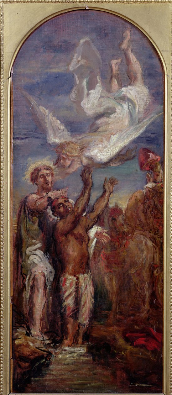 Etiyopya Kraliçesinin Hadımını Vaftiz Eden St. Philip Çalışması by Théodore Chassériau
