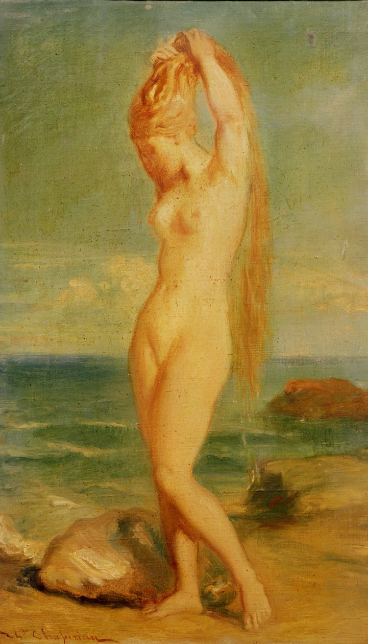 Bir Deniz Manzarasında tasvir edilen Venüs (çalışma), 1839 (çalışma üzerine yağlı boya) by Théodore Chassériau
