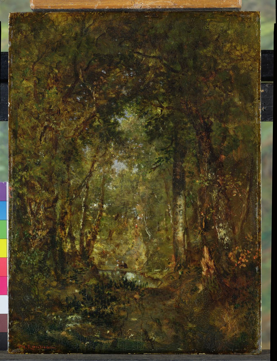In the Wood at Fontainebleau  by Pierre Etienne Theodore Rousseau