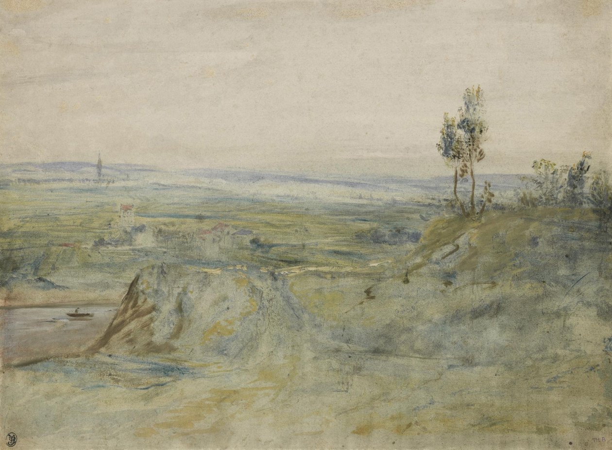 La Plaine, Meudon yaylalarından görünüm by Pierre Etienne Theodore Rousseau