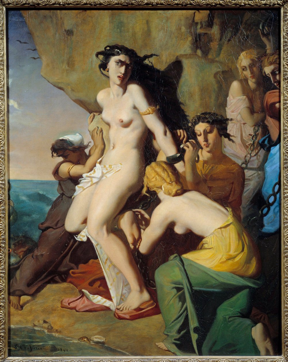 Nereides tarafından kayaya yapıştırılmış Andromede, Theodore Chasseriau tarafından boyama (1819-1856) by Théodore Chassériau